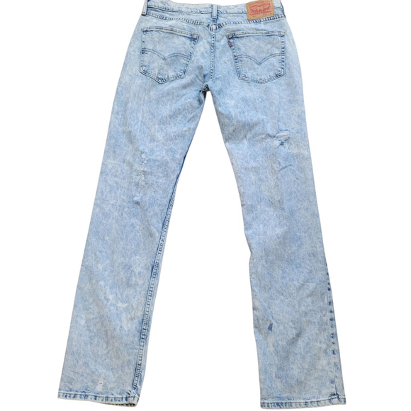 Levi's 514 Stone-Washed Distressed Straight Jeans Size 33/34 Men's - Picture 2 of 11